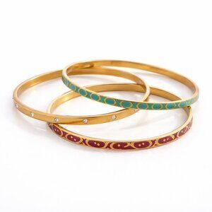 Silpada “Carnivale” Enamel Crystal Bangle Set (3)